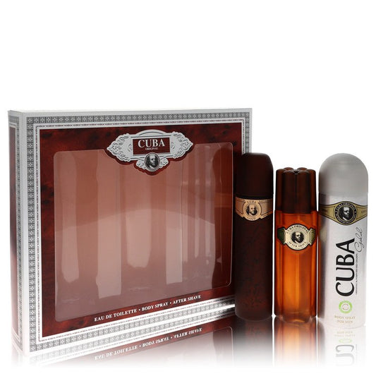 Cuba Gold         Gift Set - 3.3 oz Eau De Toilette Spray + 3.3 oz After Shave Spray + 6.7 oz Body Deodorant Spray         Men-0