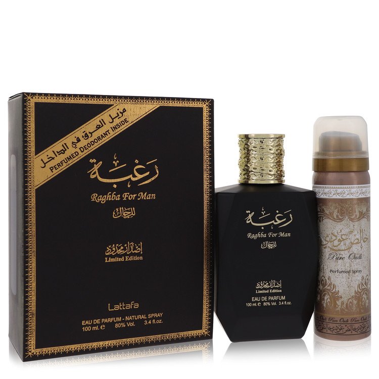 Lattafa Raghba Man         Eau De Parfum Spray plus 1.7 oz Deodorant Spray         Men       100 ml-0