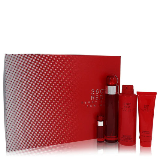 Perry Ellis 360 Red         Gift Set - 3.4 oz Eau De Toilette Spray + .25 oz Mini EDT Spray + 6.8 oz Body Spray + 3 oz Shower Gel         Men-0