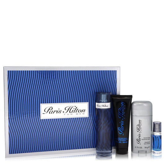 Paris Hilton         Gift Set - 3.4 oz  Eau De Toilette Spray + 3 oz Body Wash + 2.75 oz Deodorant Stick + .25 Mini EDT Spray         Men-0