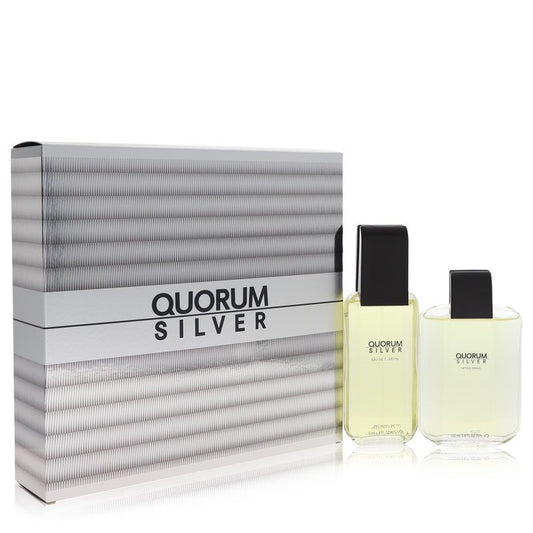 Quorum Silver         Gift Set - 3.4 oz Eau De Toilette Spray + 3.4 oz After Shave         Men-0